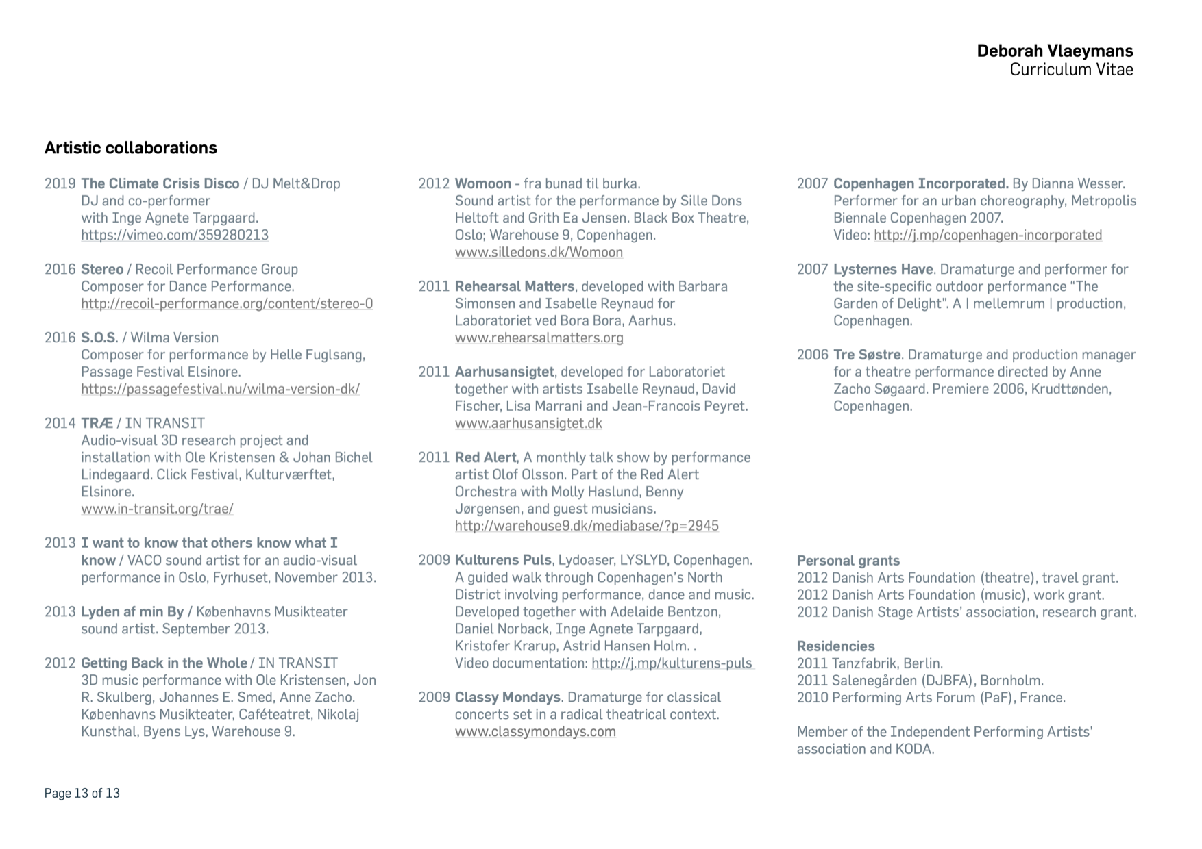 Page thirteen of Works